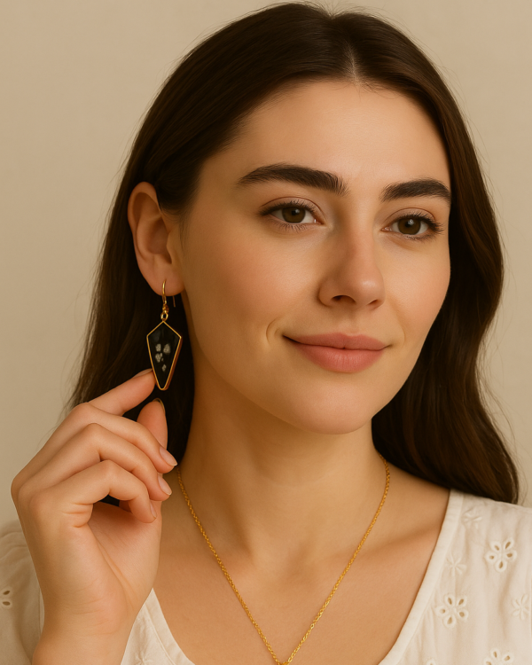 Golden Charm Resin Jewelry Set ( Black ) - Image 4