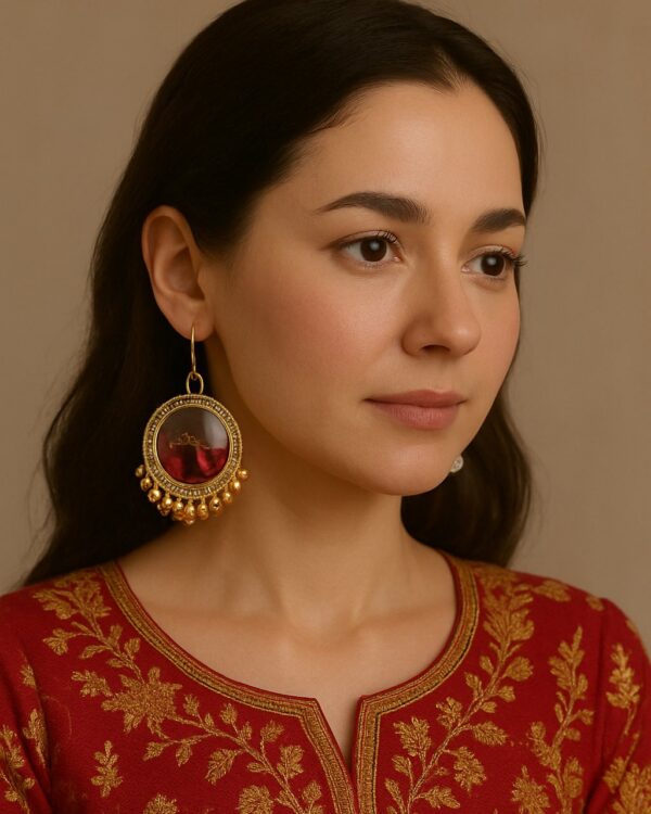 Half Rose resin earring