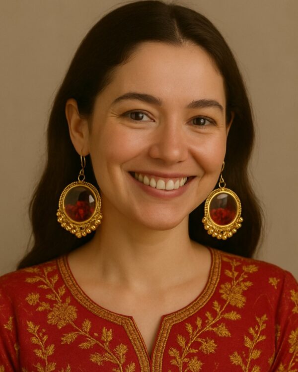 Half Rose resin earring - Image 2