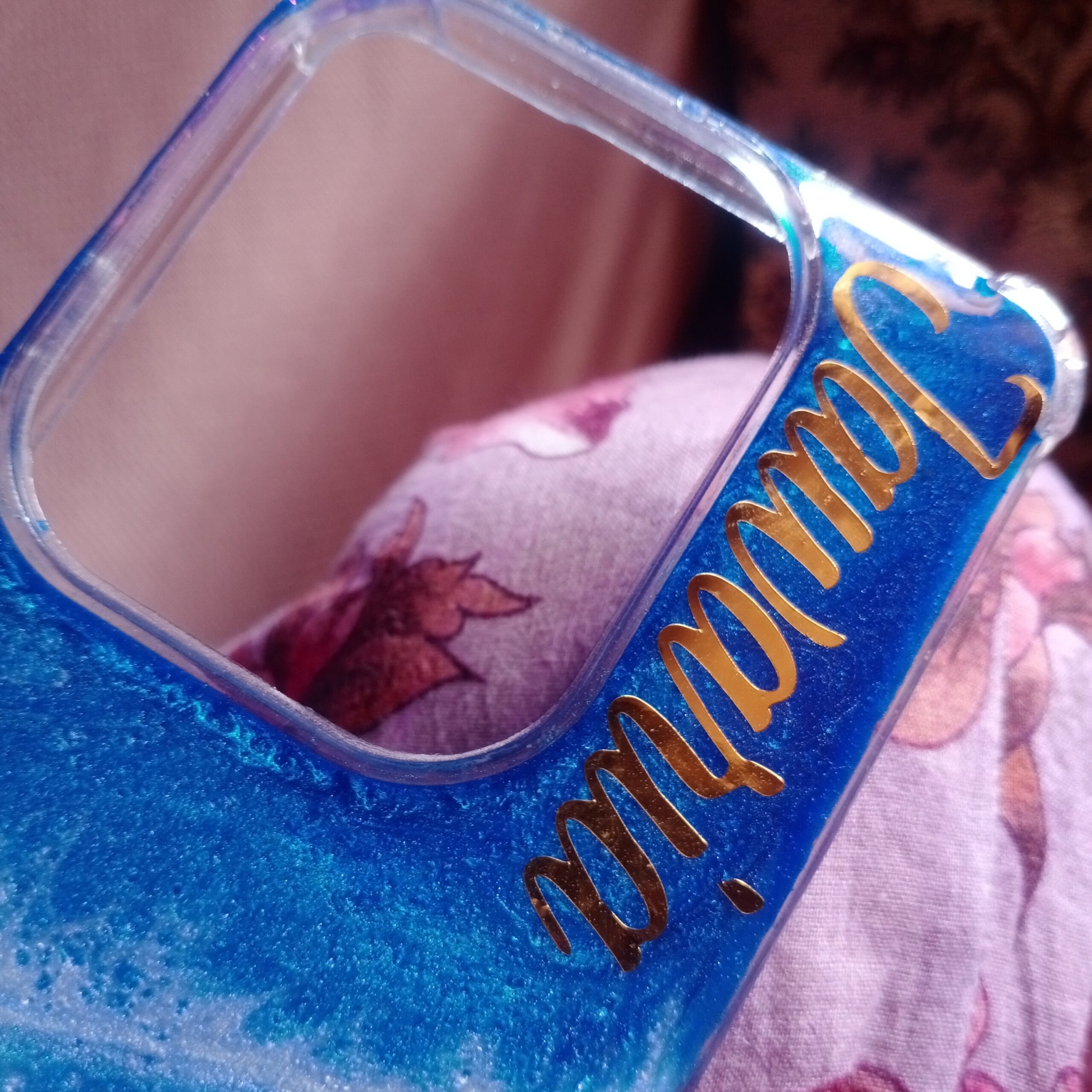 Ocean-Beach Resin Phone Case with custom name - Image 3
