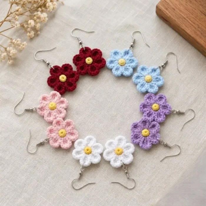 Crochet Flower Earrings